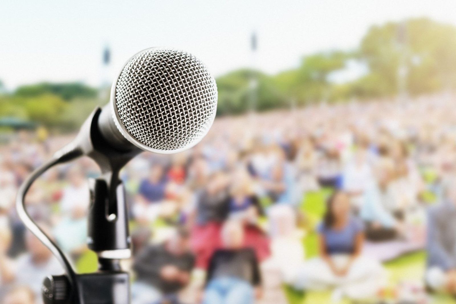 Microphone on festival stage